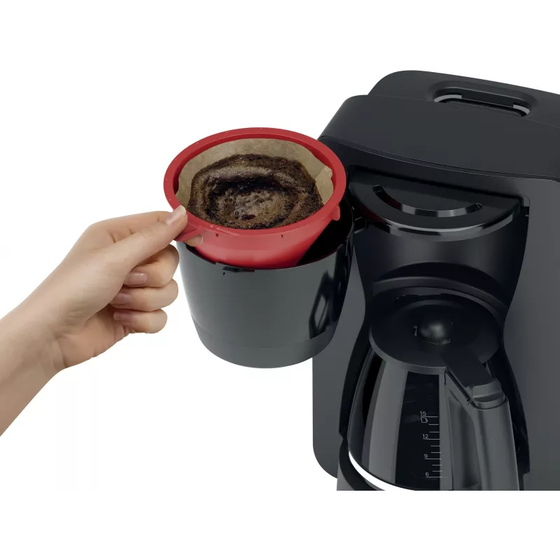 Cafetera de filtro Bosch TKA2M113, depósito de agua de 1,25 l, 15 tazas, negro