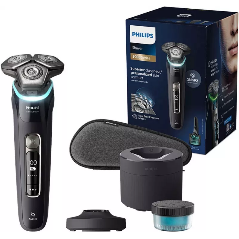 Afeitadora Philips SHAVER Series 9000 S9976/55 para hombre rotativa con recortadora negra