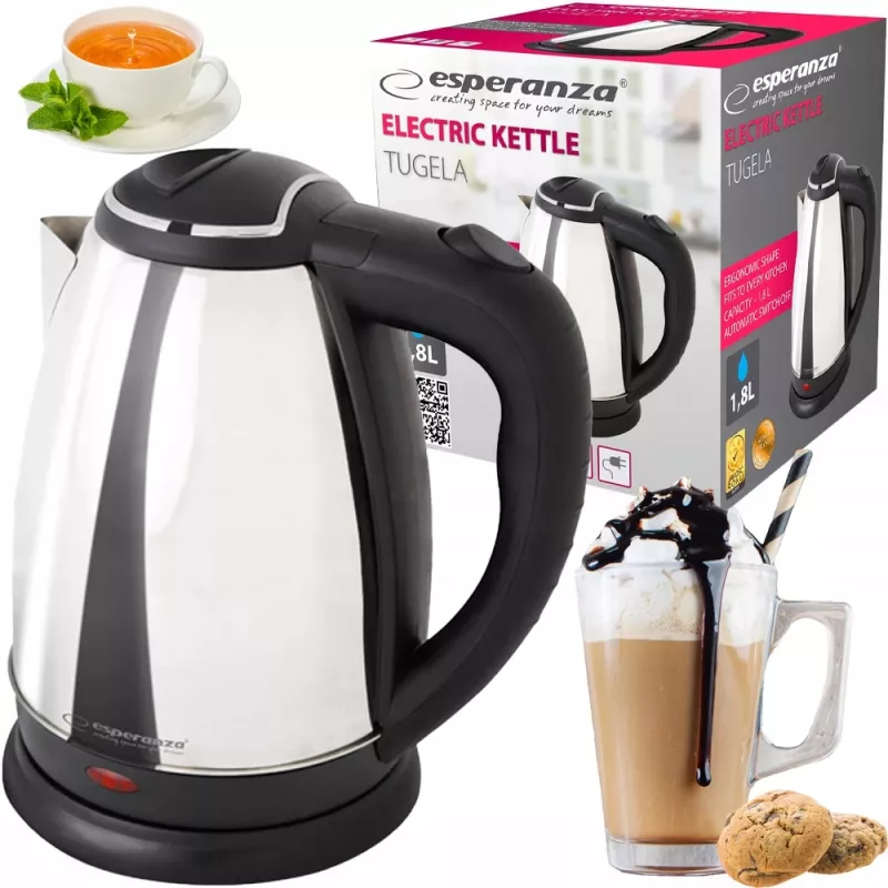 Hervidor de agua Esperanza EKK104S 1,8 L 2200 W Plata