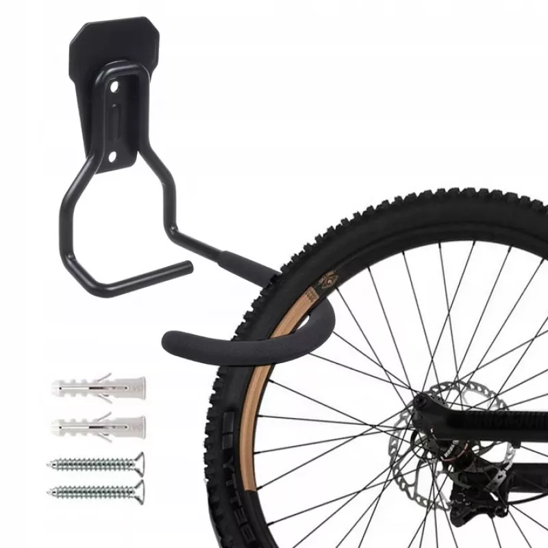 Soporte de pared para bicicleta MACLEAN MC-433 soporte vertical plegable, ancho ajustable, para bicicletas de hasta 20 kg, negro