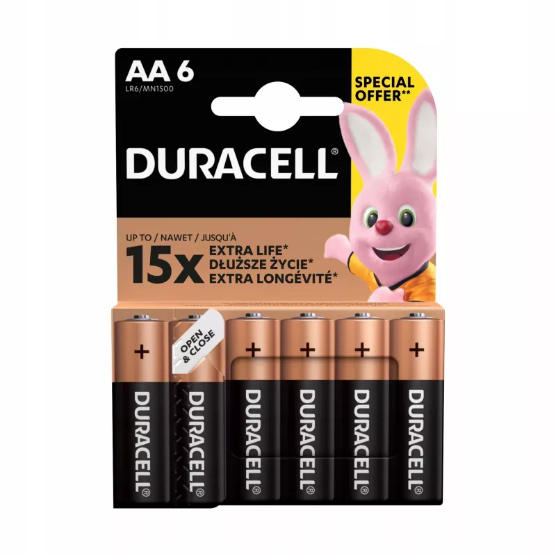 Pack de pilas Duracell Basic AA / LR6 — 6 unidades (alcalinas)