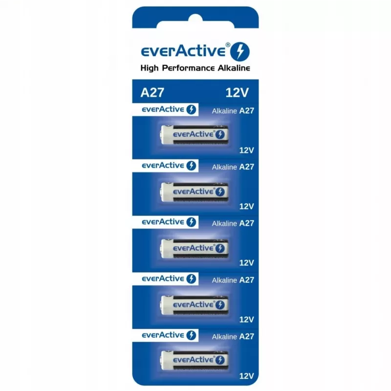 everActive 27A5BL pila alcalina 27A 12 V, blíster de 5 uds., 7,6 x 27,3 mm