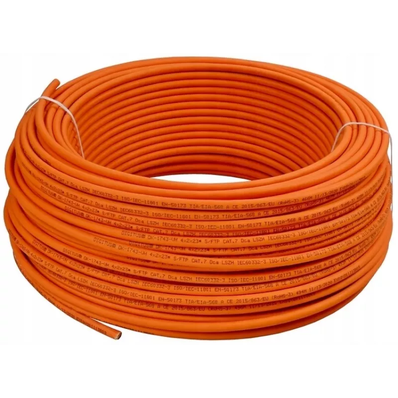 Digitus DK-1743-VH-05 cable de instalación Cat.7 S/FTP, Dca, AWG 23/1 de hilo rígido, LSOH, 50 m, naranja
