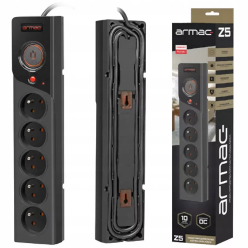 REGISTA ARMAC Z5 3M 5X 230V PL 10A cable ORGANIZADOR negro