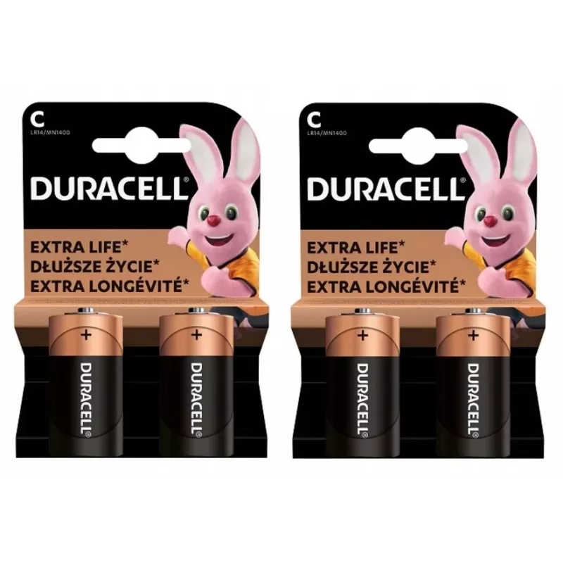 (C X 4 uds.) Duracell AA, AAA, D, C, 2032, 9V (LR14 LR20 6LR61 CR2032 surtido) pilas