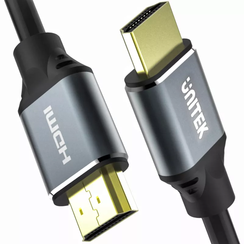 Cable HDMI Unitek C138W 2 m — HDMI 2.1, 48 Gbit/s, 4K/120Hz, HDR10 y Dolby Vision, ARC, conectores dorados