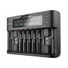 Cargador de baterías everActive UC-800 AC 12V 3A — para LiFePO4/LiPo/NiMH, compatible con AA/AAA/9V, hasta 10 baterías, entrada 12 V, pantalla integrada, negro