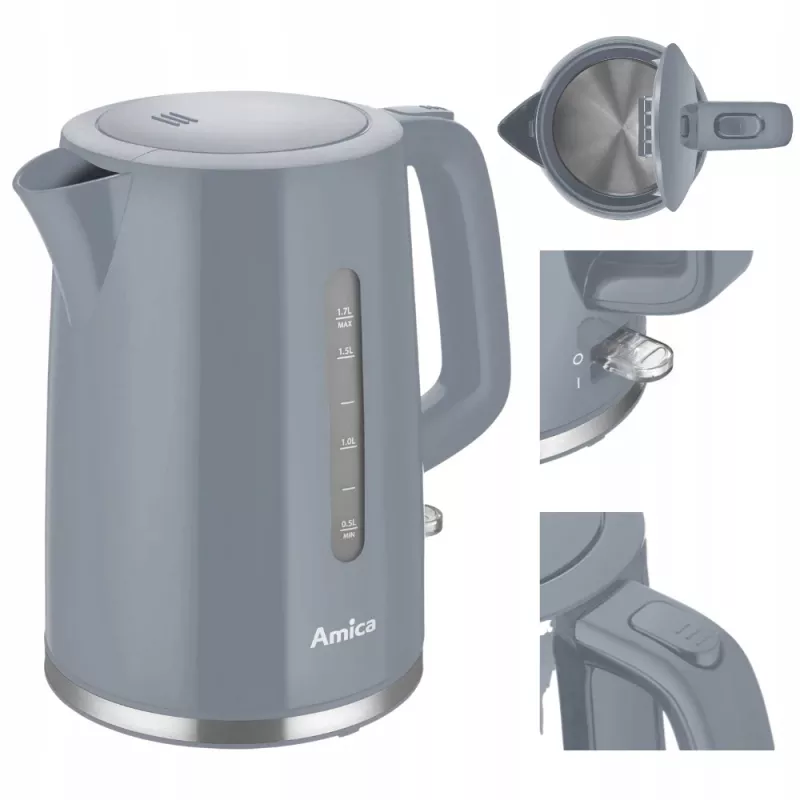Hervidor Amica 1,7 l 2200 W gris