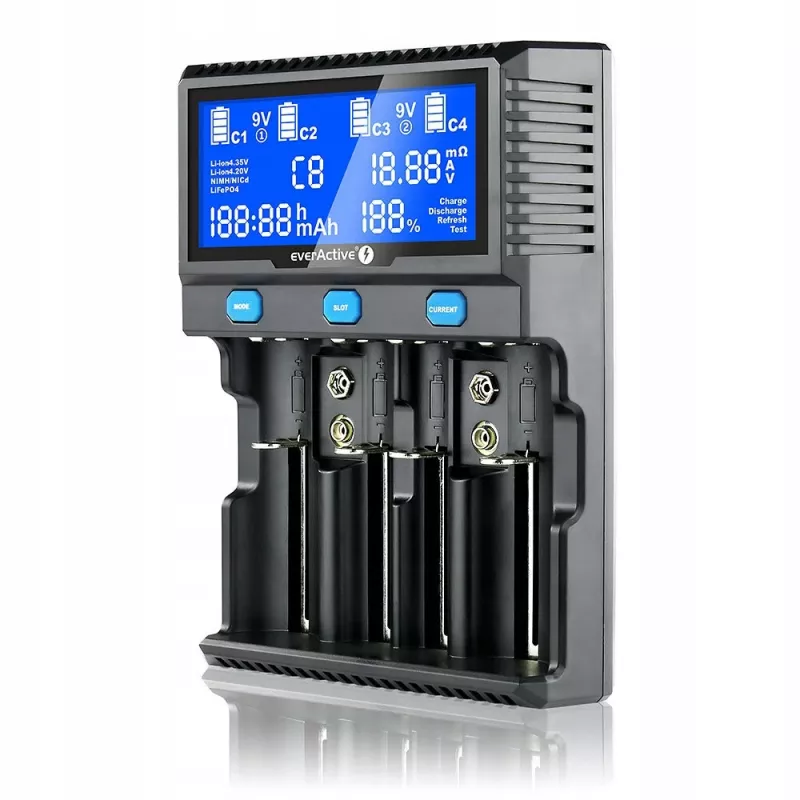 Cargador everActive UC-4200 para baterías cilíndricas Li-ion y Ni-MH