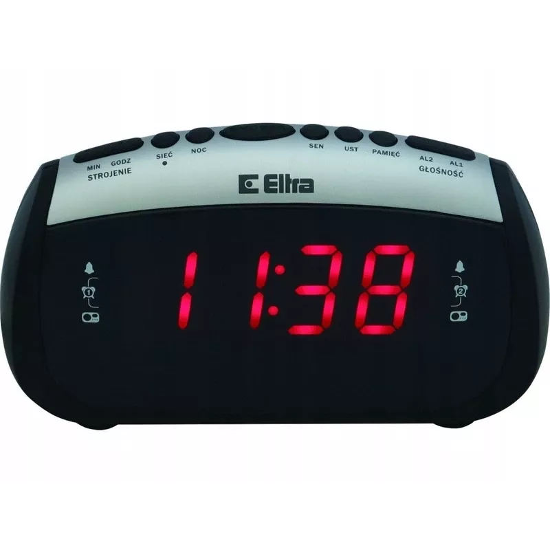 Radio reloj despertador LED Eltra ZOSIA 312PLL — negro, sintonizador PLL, pantalla digital