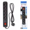 Regleta de enchufes ARMAC R5 — 5 tomas, cable de 5 m, negra