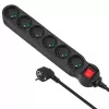 Alargador de corriente MACLEAN MCE225 — cable de 1.5 m, 6 tomas AC Type F, interior, negro