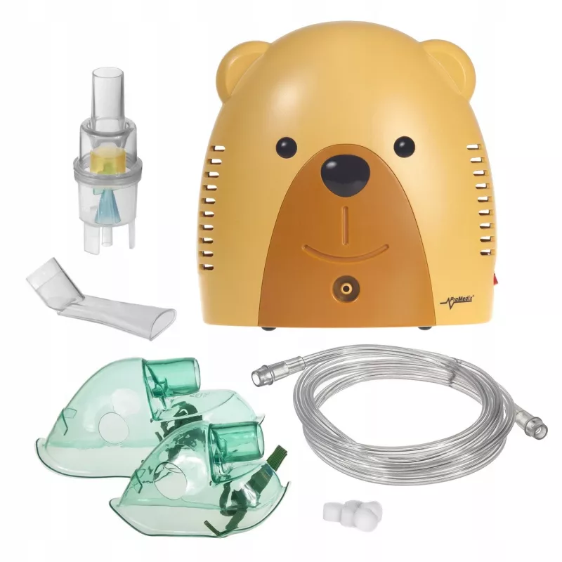 Inhalador Promedix para niños, osito de peluche, set de nebulizador, mascarillas, filtros, PR-811