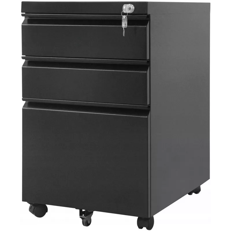 Unidad de cajones de oficina Maclean MC-850 Negro Metal 2 cajones