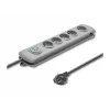 Protector contra sobretensiones Qoltec 50272 Gris 5 tomas AC 230V 3m