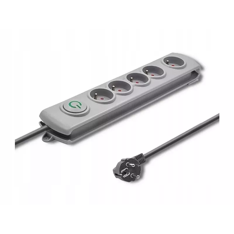 Protector contra sobretensiones Qoltec 50272 Gris 5 tomas AC 230V 3m