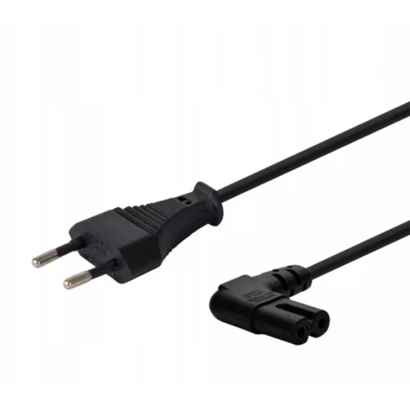 Cable de alimentación SAVIO CL-144, 3 m, acodado 2 polos a conector IEC tipo E, negro