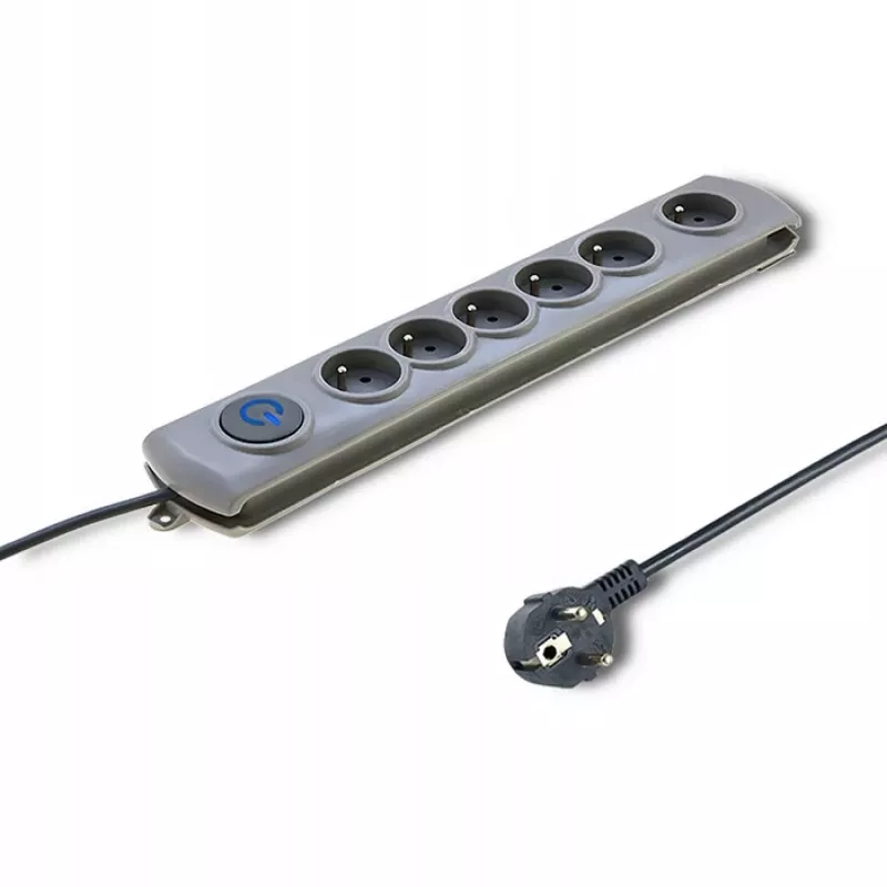 Protección contra sobretensiones QOLTEC 50199 — 6 tomas, cable de 5 m