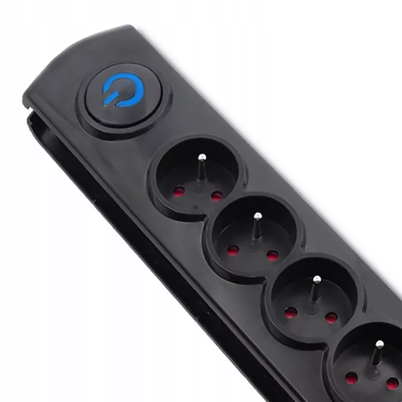 Protector de sobretensión Qoltec 50172 negro 6 tomas de CA 230V 5 m
