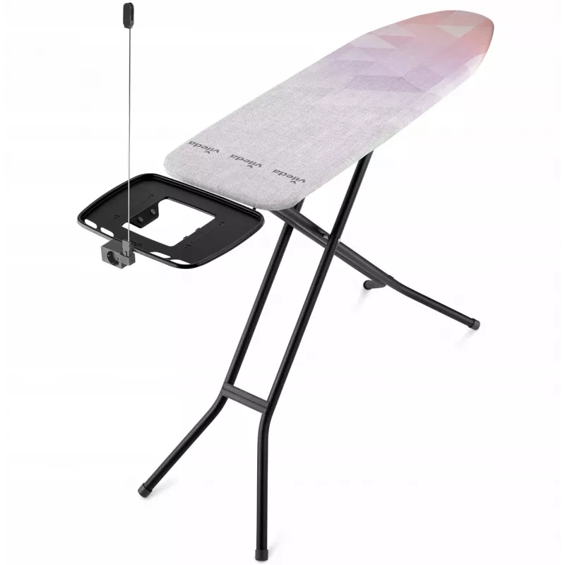 Tabla de planchar de tamaño completo VILEDA Dimond Plus 173270 — 1200×380 mm, altura ajustable 77–97 cm, funda de algodón, patas de acero, soporte para plancha