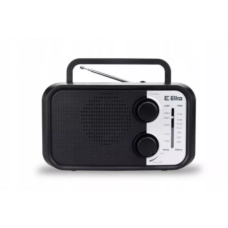 Radio portátil Eltra DANA negra – receptor FM/AM, diseño compacto