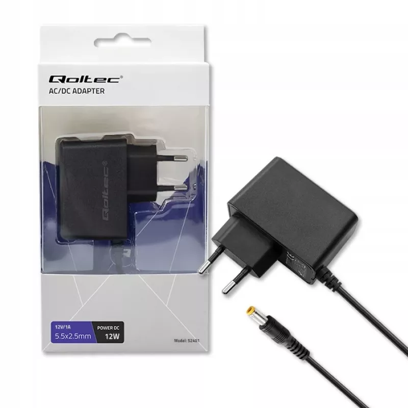 Fuente de alimentación Qoltec 52401 12 W interior negra para impresora POS