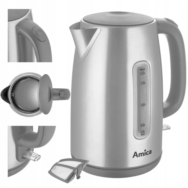 Hervidor eléctrico AMICA 1,7 l 2200 W acero inoxidable