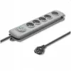 Protector contra sobretensiones Qoltec 50270 Gris 5 tomas AC 230V