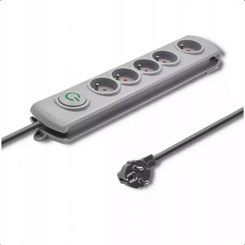 Protector contra sobretensiones Qoltec 50270 Gris 5 tomas AC 230V