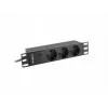 Lanberg PDU-03E-0200-BK Unidad de distribución de energía (PDU) 3 salidas AC 1U negro