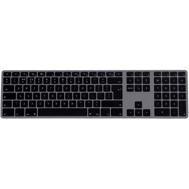 Matias FK318B-UK Aluminium Mac Hub 2xUSB gris espacial — teclado mecánico compatible con Mac con hub USB integrado