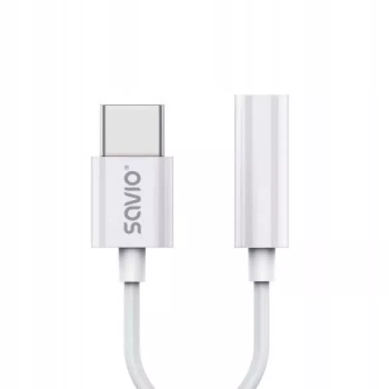 Adaptador de audio USB Type 3.1 C (M) – Jack 3.5mm (H) Blanco SAVIO AK-51