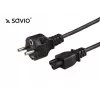 Cable de alimentación SAVIO CL-67 1,2 m H03VV-F 3×0,75 mm² IEC C a CEE7/7 negro