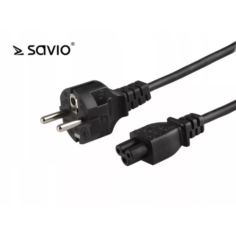 Cable de alimentación SAVIO CL-67 1,2 m H03VV-F 3×0,75 mm² IEC C a CEE7/7 negro