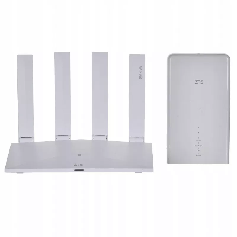 Kit de router Wi‑Fi ZTE MC889 con unidad exterior 5G LTE, Wi‑Fi 6, dual band 2,4/5 GHz, 160 MHz, 5 puertos Gigabit, PoE, uso exterior IP65