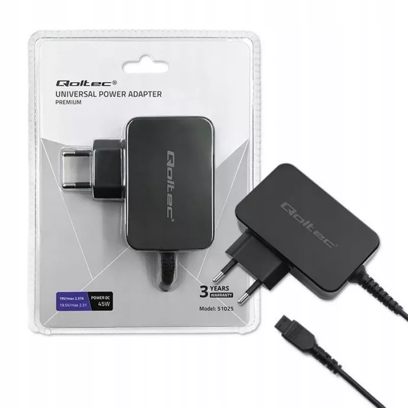 Fuente de alimentación/convertidor de tensión Qoltec 51025 para interiores negro