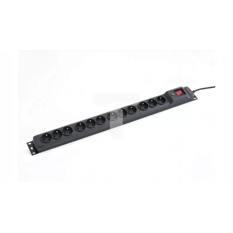 Armac Multi M12 | Regleta de enchufes | Protección contra sobretensiones, 12 tomas, cable de 5m, negra