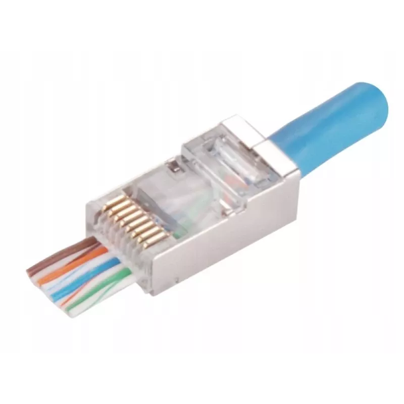 Conector pasante RJ45 STP Cat.5e Alantec WT116 pack de 100, conector blindado para cable 8P8C