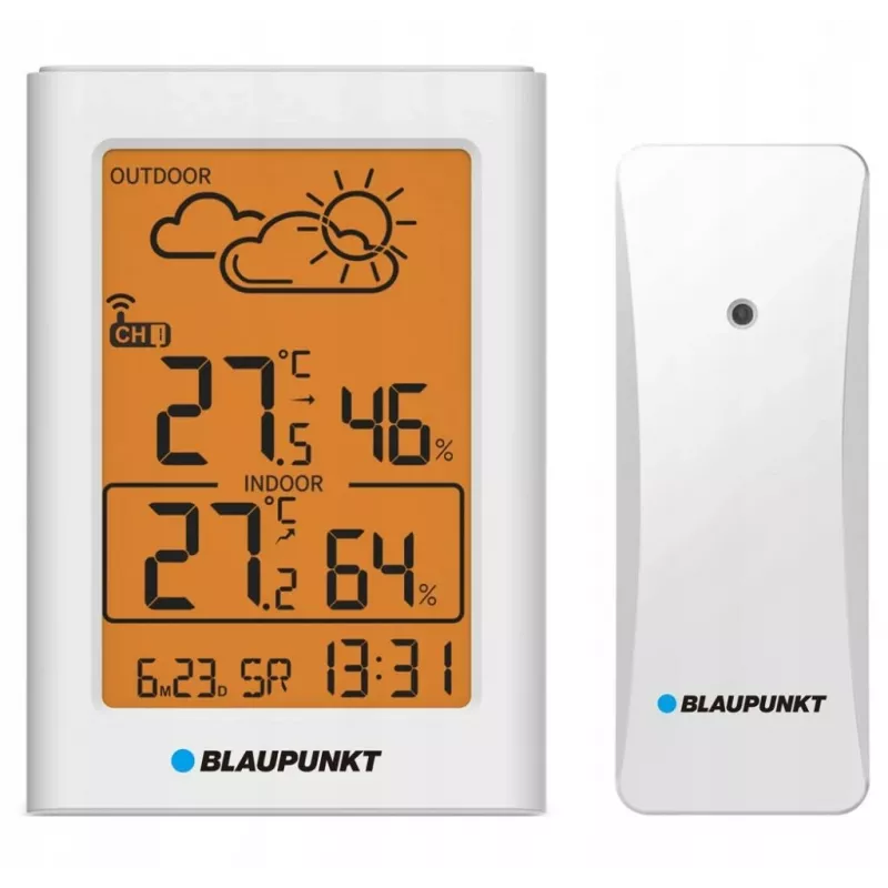 Blaupunkt WS15WH estación meteorológica con sensor exterior, blanca