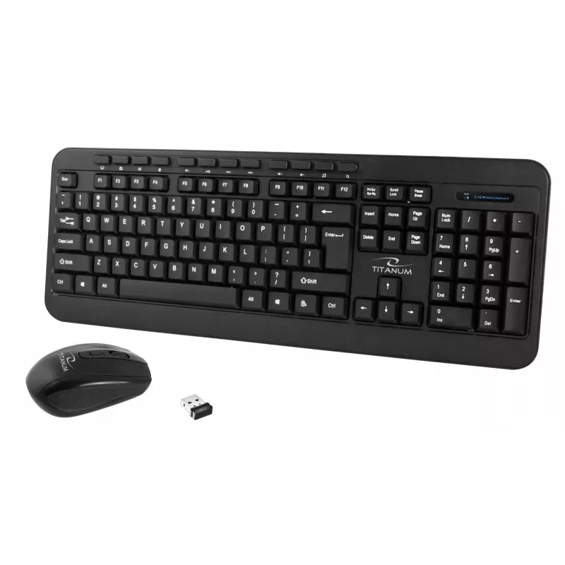 Conjunto inalámbrico de teclado y ratón ESPERANZA Akron TK109 2,4 GHz, receptor USB, Negro