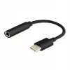 Adaptador de cable SAVIO AK-35/B conector macho USB Type-C (3.1) a conector hembra de 3,5 mm, negro