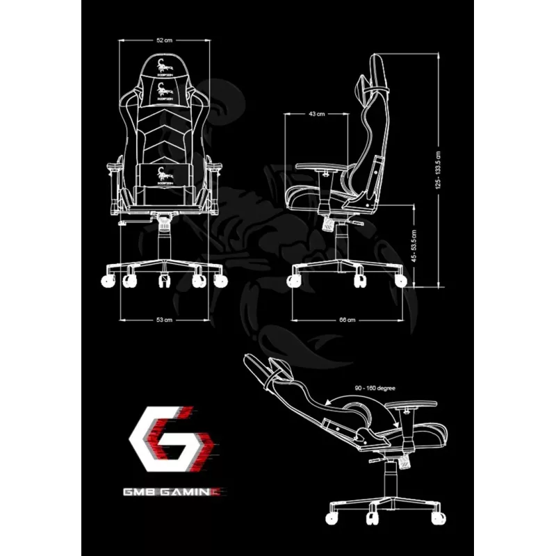 Silla gaming para PC Gembird GC-SCORPION-02X