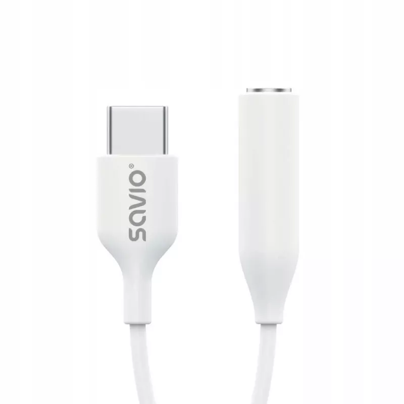 Adaptador de audio USB Type 3.1 C (M) – Jack 3,5mm (H) Blanco SAVIO AK-52