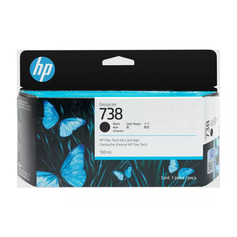 Cartucho de tinta HP 498N4A 738 negro compatible con impresoras HP, tinta de repuesto negra