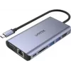 Hub USB Unitek uHUB O8+ con cable USB 3.2 Gen 1 Type-C, gris, 100W Power Delivery