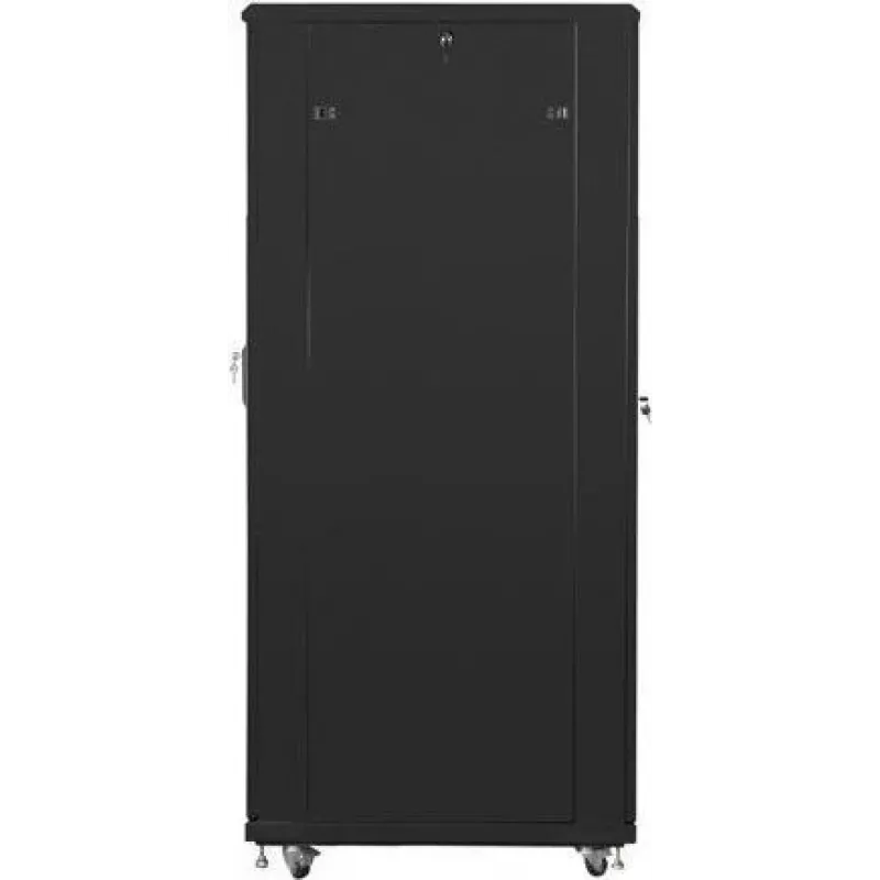 Armario rack Lanberg FF01-8042-23B de suelo de 19 pulgadas 42U 800x1000 mm, puerta de malla perforada, flat pack, negro