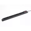 Armac M12 regleta para rack de 19 pulgadas, 12x 230V, vertical, 1,5 m, negra (M12/15/CZ)