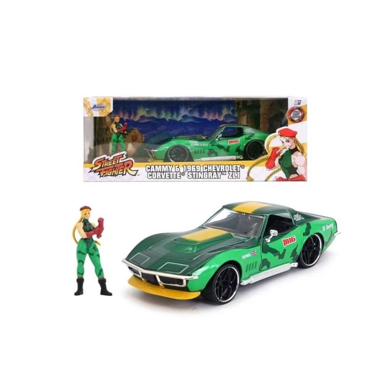 Coche Jada Toys Street Fighter 1969 Chevrolet 1:24 metal verde