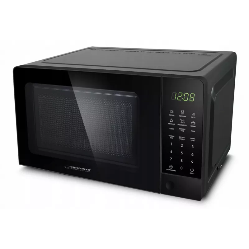 Esperanza EKO009 Horneado microondas solo, de sobremesa, 700 W, 20 l, plato giratorio de 24,5 cm, negro