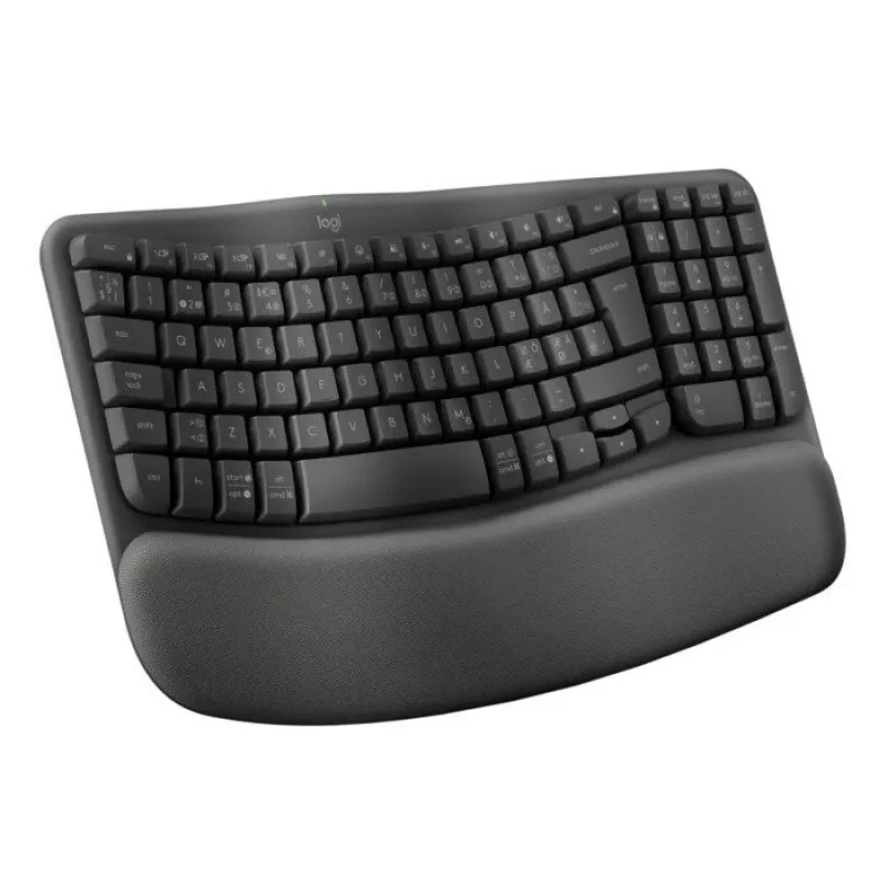 Teclado Logitech Wave Keys Office RF Wireless + Bluetooth QWERTY Danés Finés Noruego Sueco Grafito